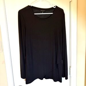 Banana Republic Black Long Sleeve Shirt With Criss Cross Hem Sz M NWOT